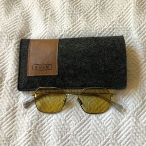 Raen Yellow Hexagonal Sunglasses
